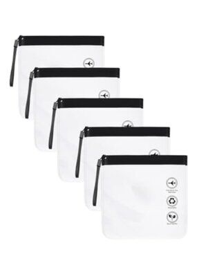 5 Pack Clear EVA Makeup Pouches TSA Approved Travel Toiletry Bags
